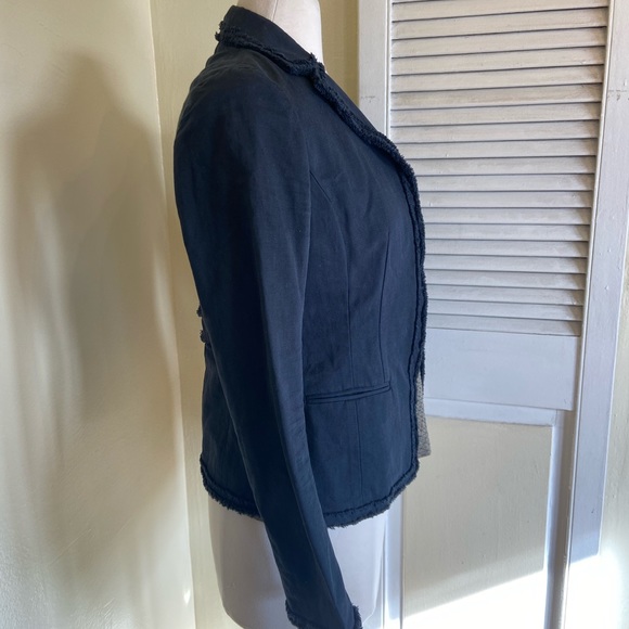 United Arrows Japan Fringed Cotton Blend Blazer - Picture 5 of 8